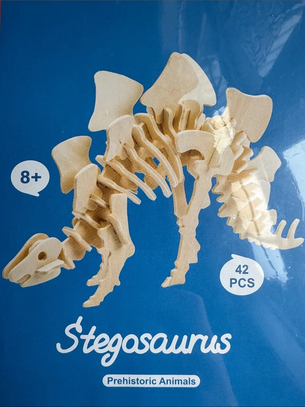NEW Robotime Stegosaurus 3D Wooden Model to Assemble & Display - Natural Wood